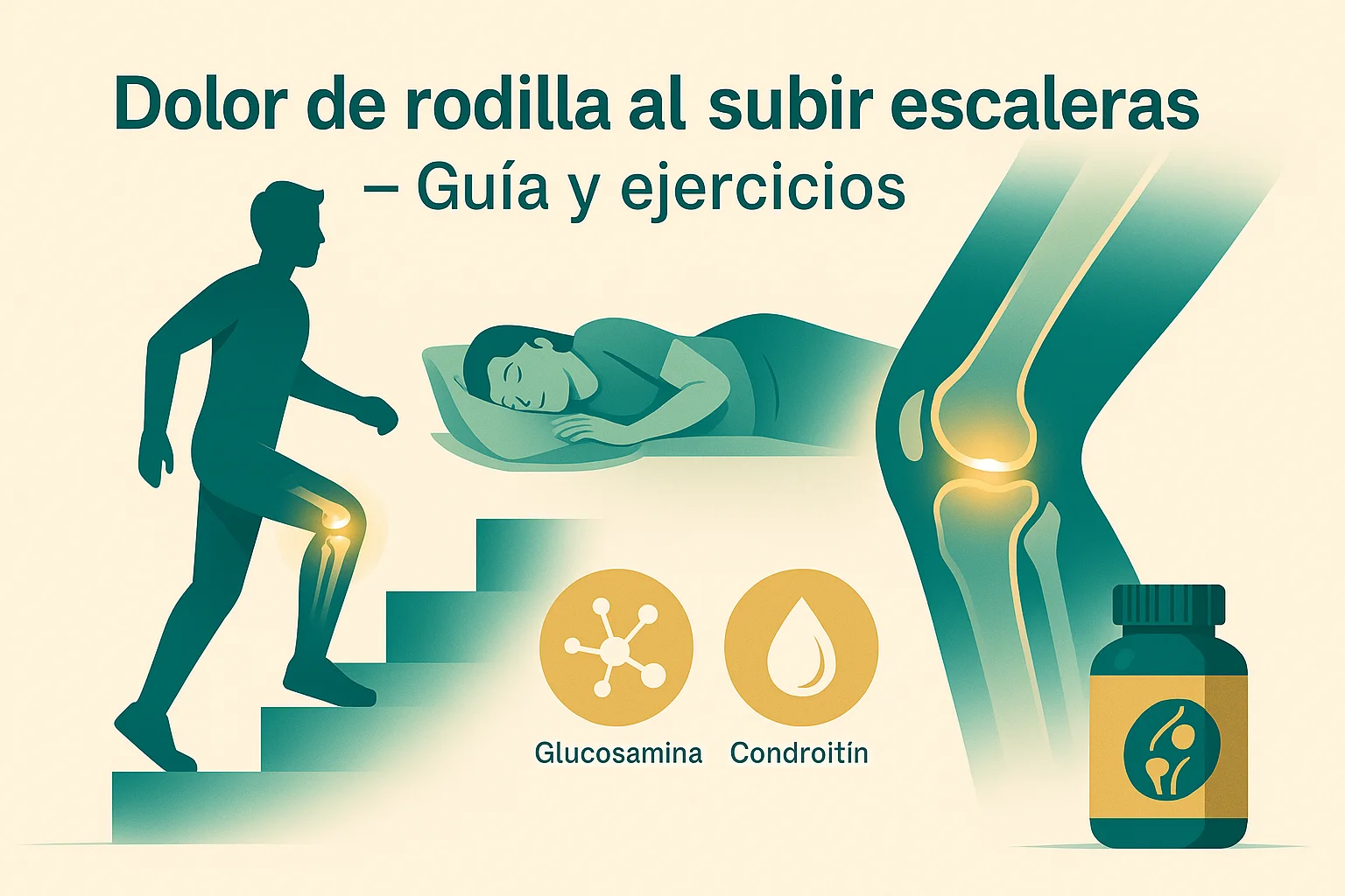 Dolor de rodilla al subir escaleras: causas, ejercicios y suplementos que ayudan